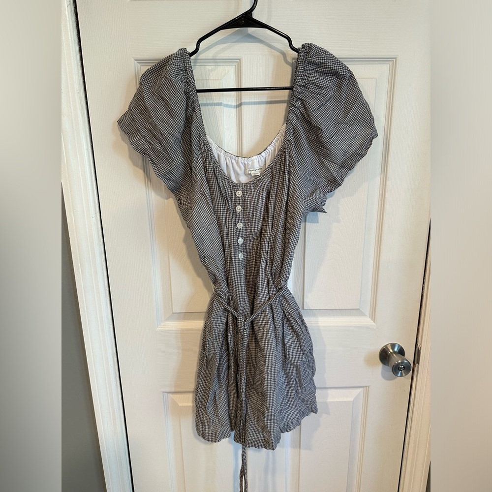 American Eagle Gingham Print Romper